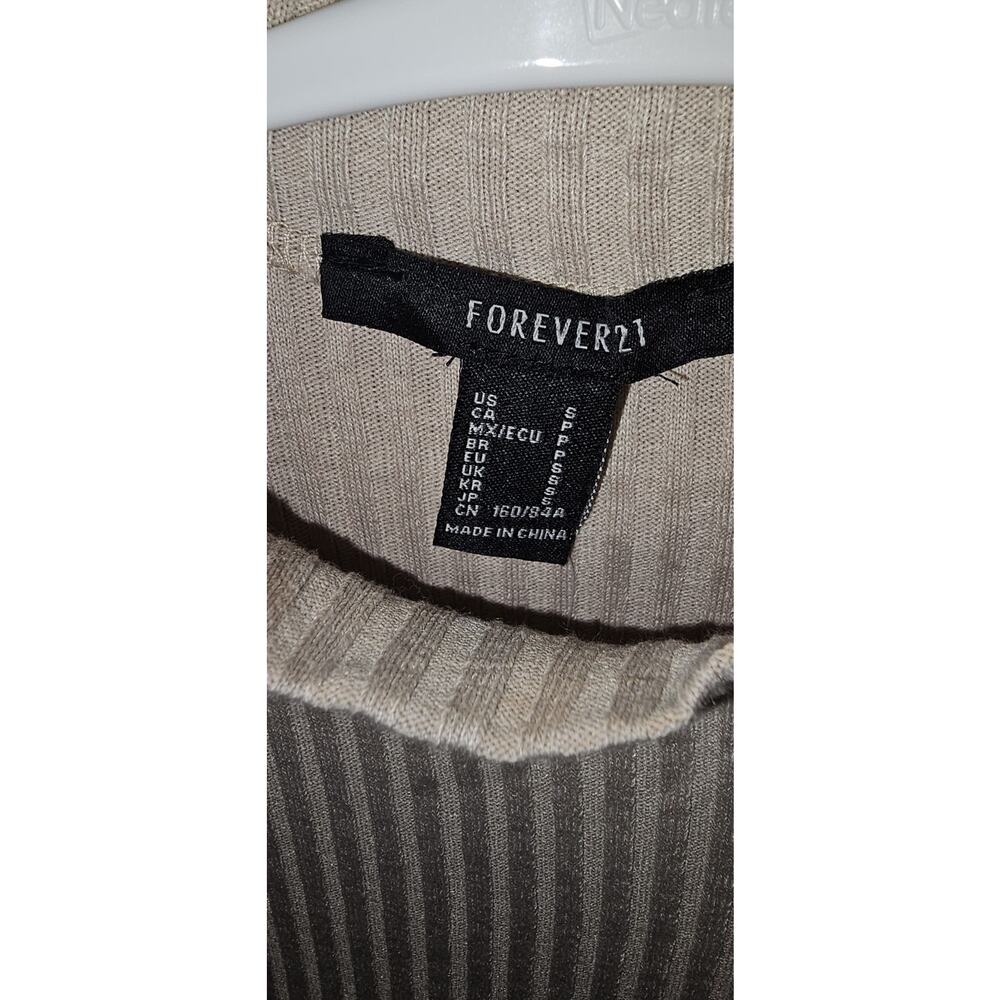 Forever 21 Resort Collection Tan Fitted Sweater Wrap Dress Size S NWT - Picture 6 of 8